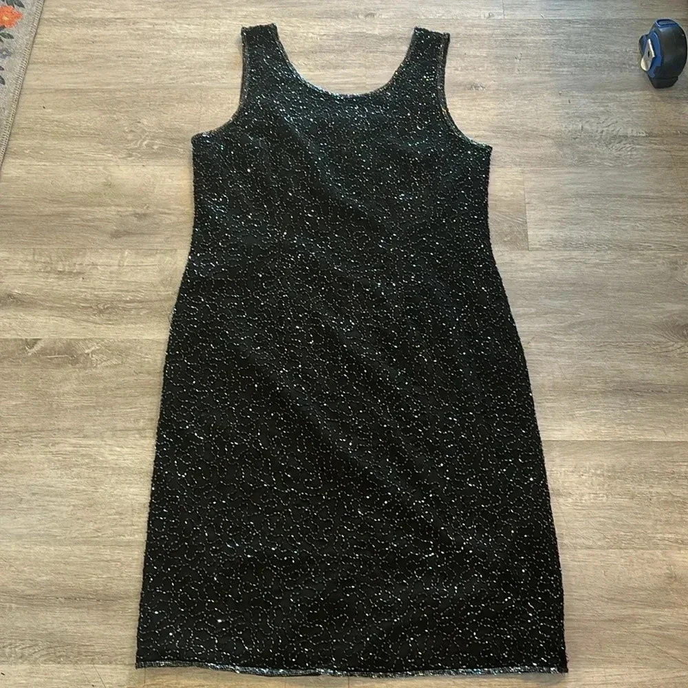 Vintage JMD Beaded Dress Whimsygoth Grunge Retro Mini Sz Large